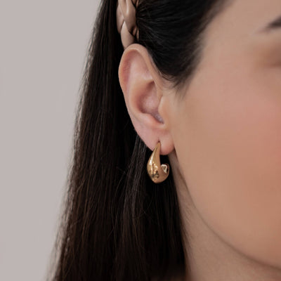 Boucles d'Oreilles Créoles Longues Dome Acier Inoxydable