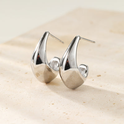 Boucles d'Oreilles Créoles Longues Dome Acier Inoxydable