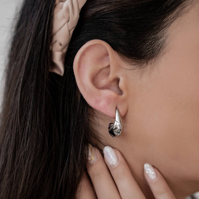 Boucles d'Oreilles Créoles Longues Dome Acier Inoxydable