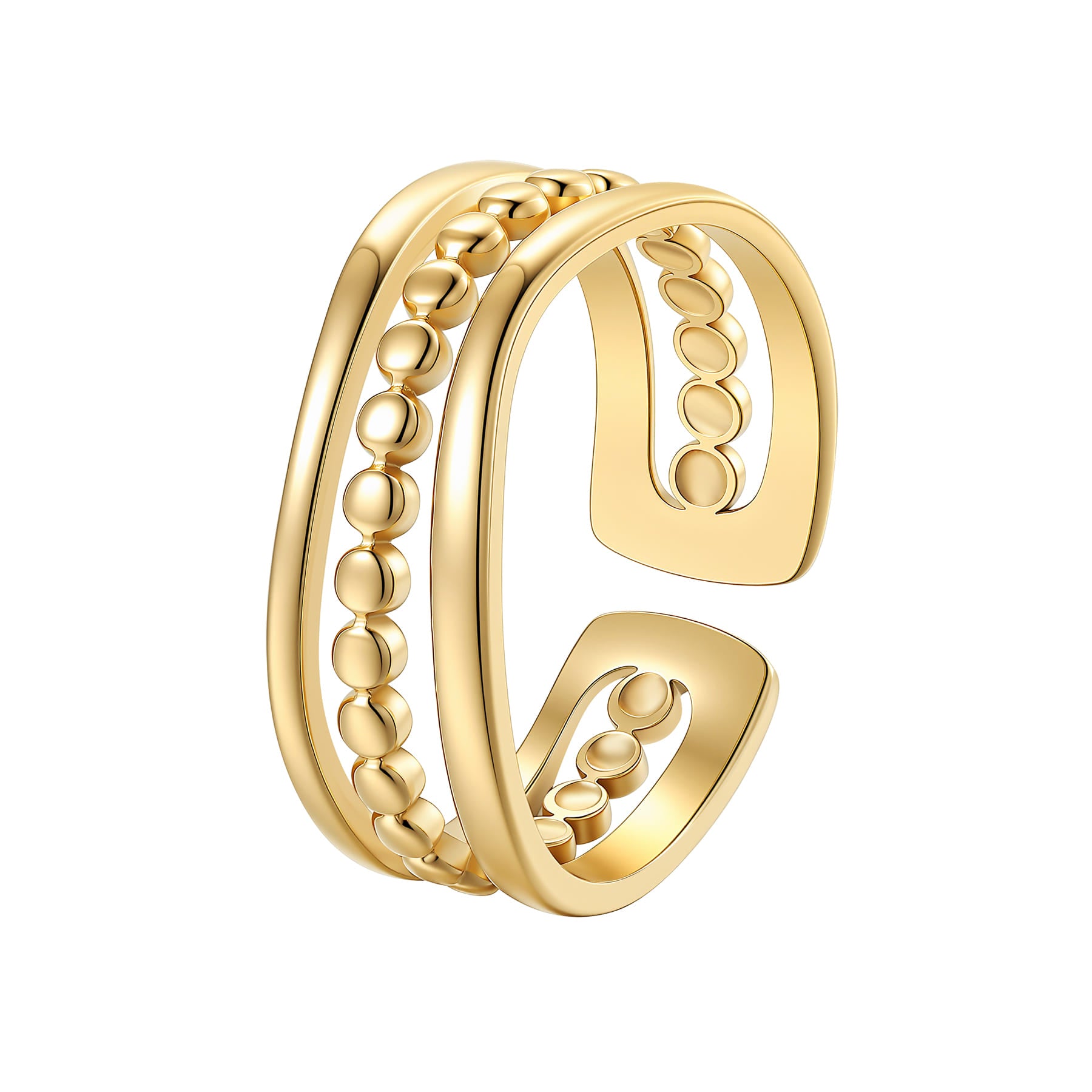 Bague Ouverte Perles – Waterproof