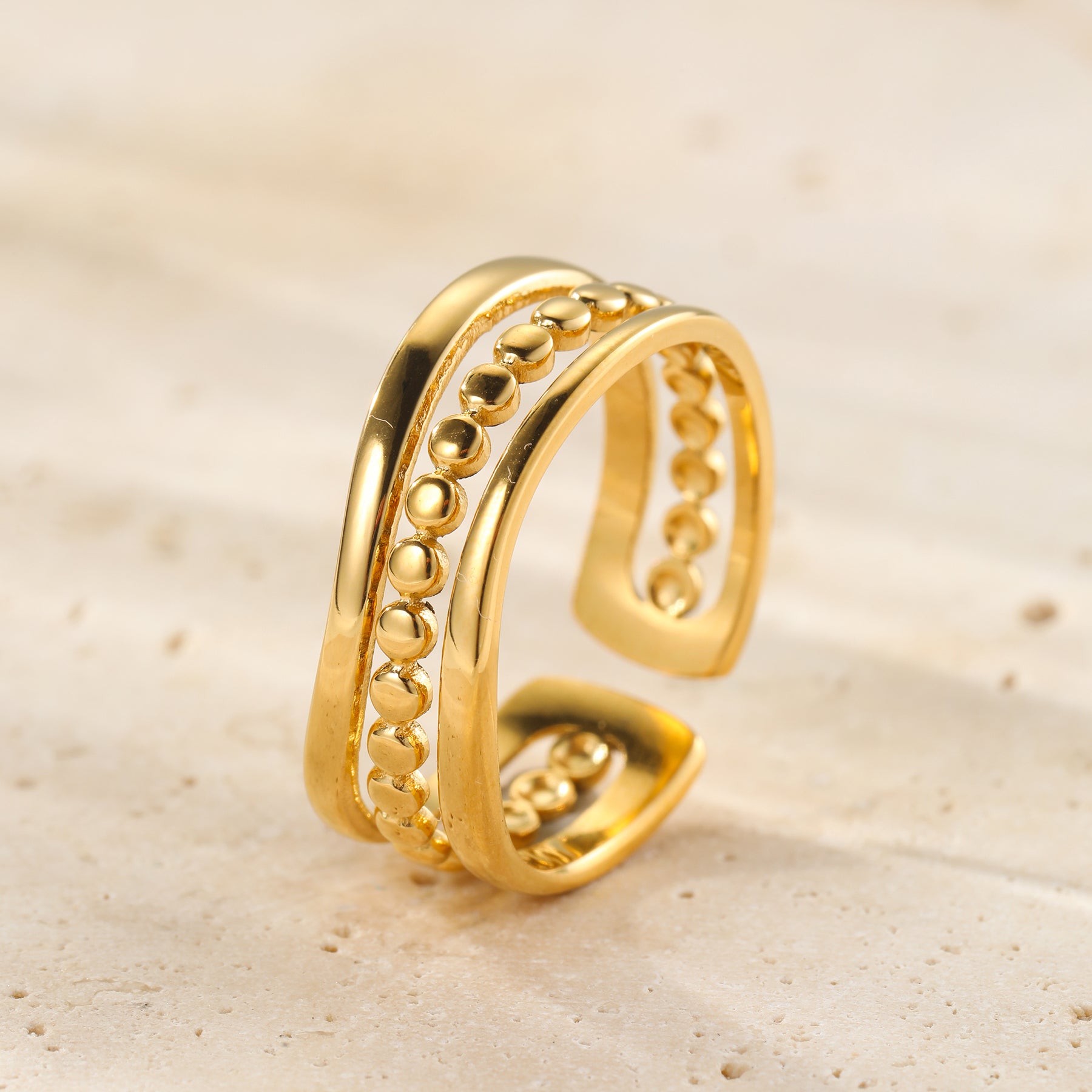 Bague Ouverte Perles – Waterproof