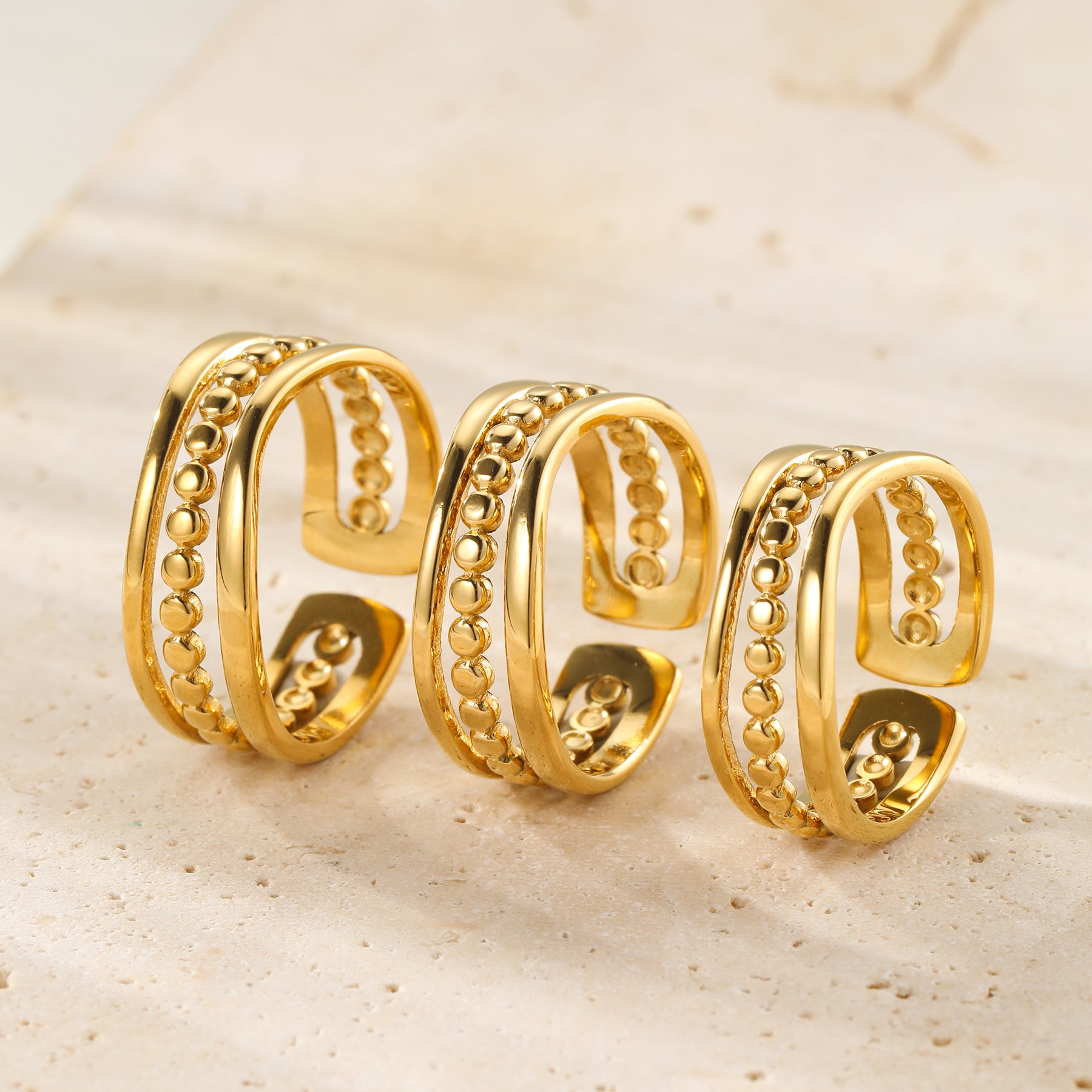 Bague Ouverte Perles – Waterproof