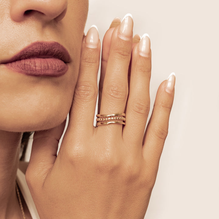 Bague Ouverte Perles – Waterproof