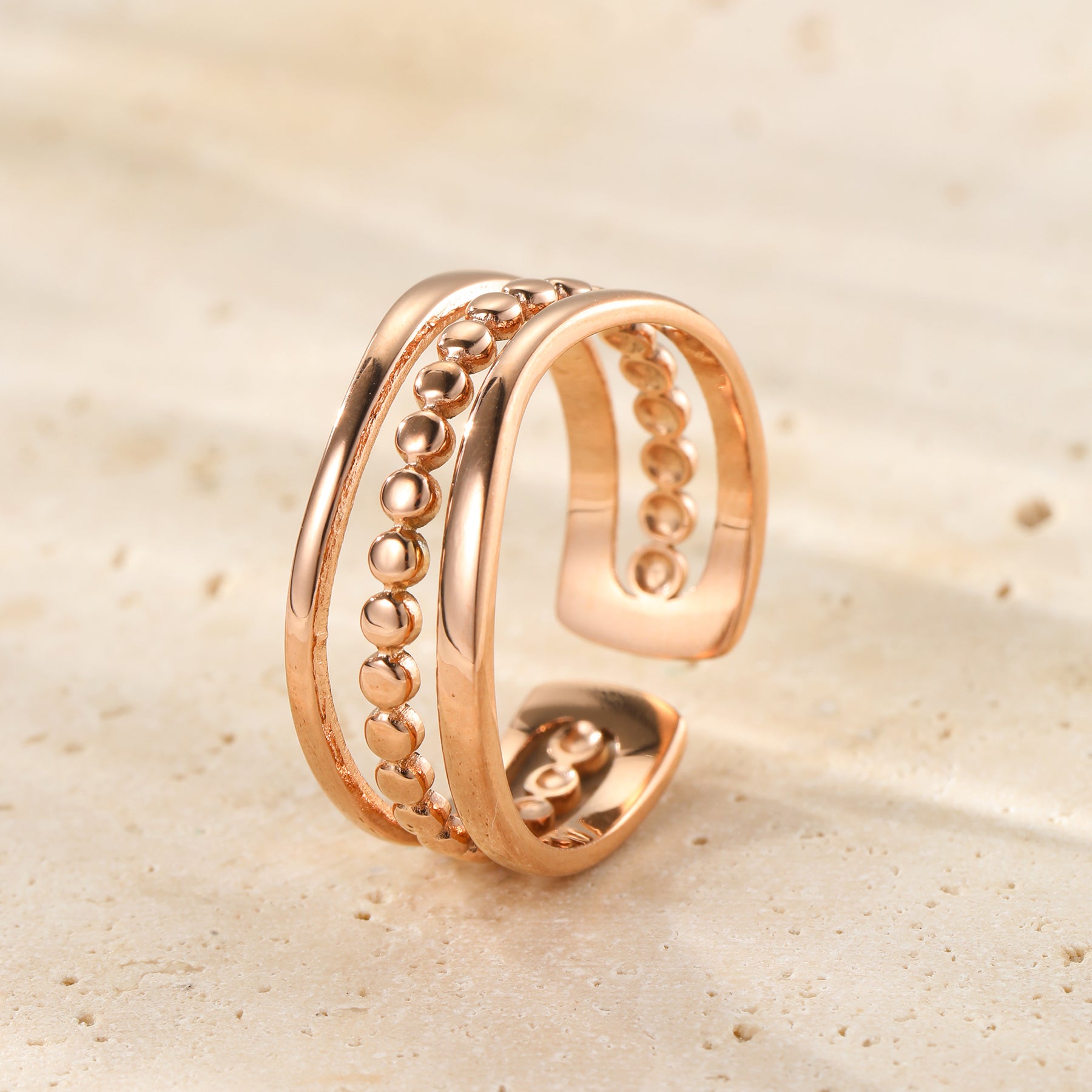 Bague Ouverte Perles – Waterproof