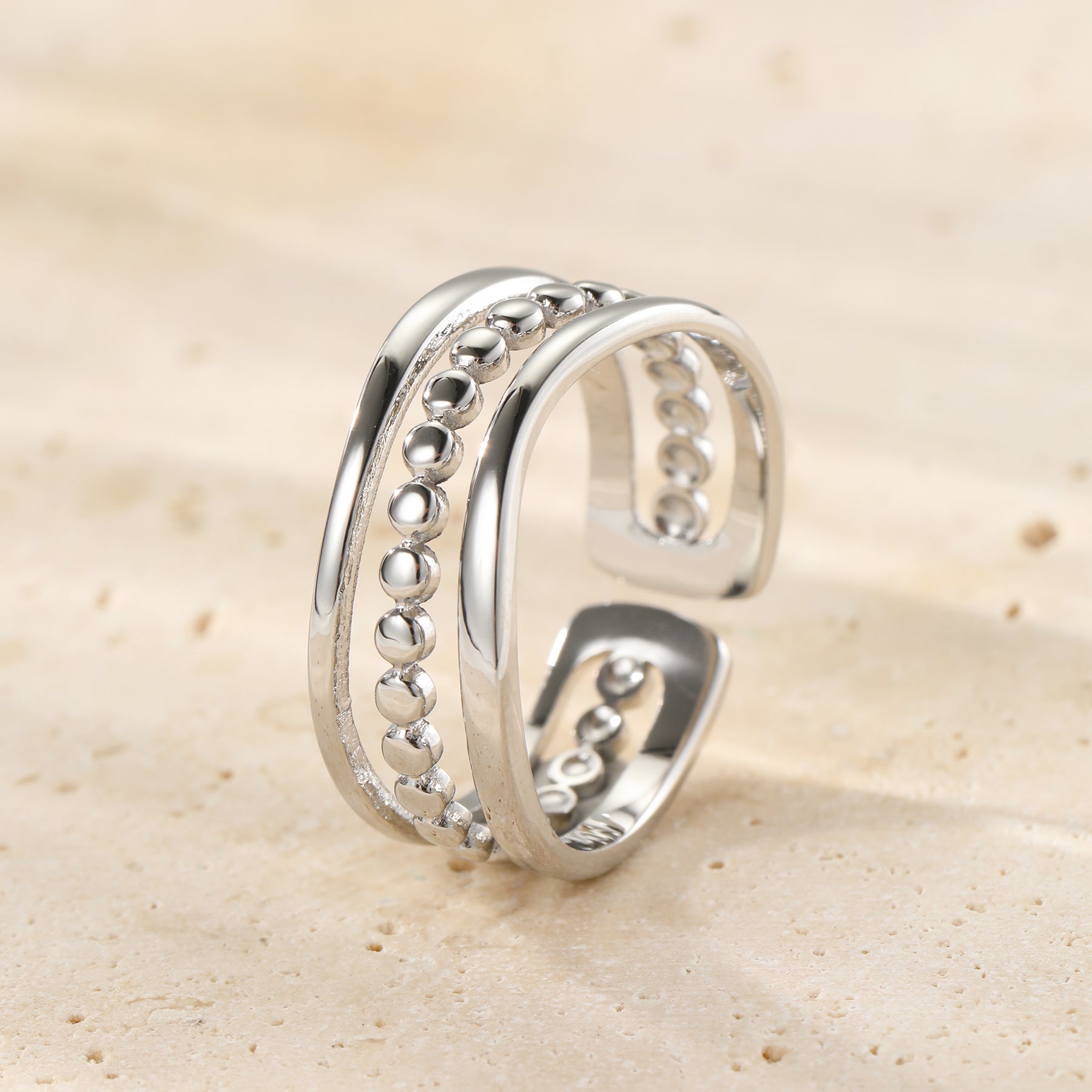 Bague Ouverte Perles – Waterproof