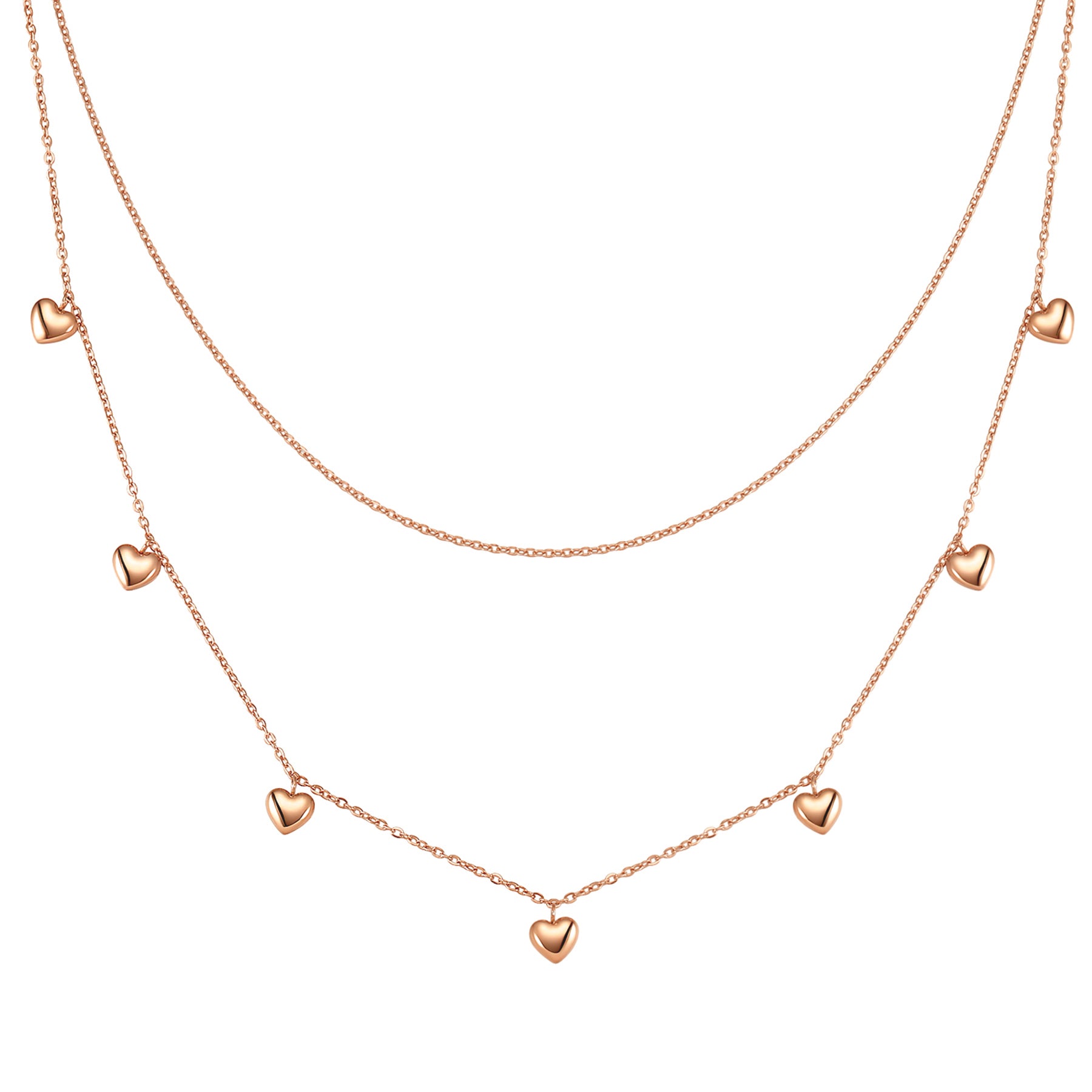 Layered Chunky Heart Necklace Waterproof