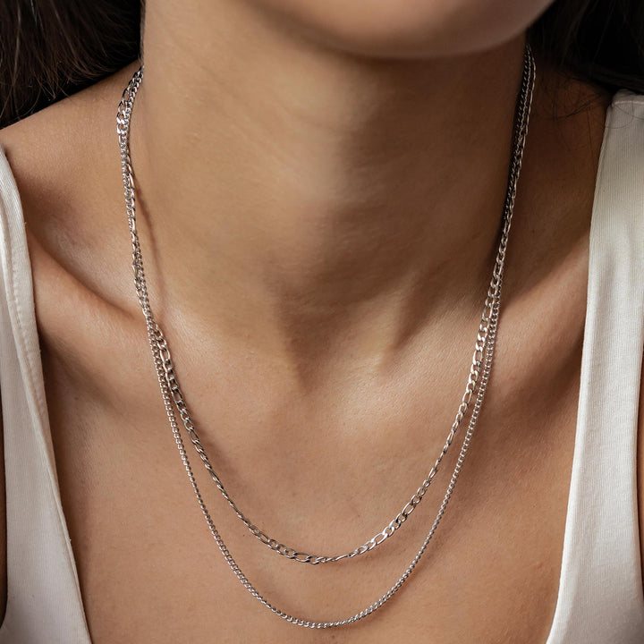 Zweireihige Kette mit Grobglied- und Paperclip-Kette Wasserfest