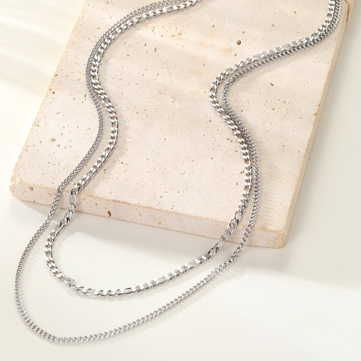 Zweireihige Kette mit Grobglied- und Paperclip-Kette Wasserfest
