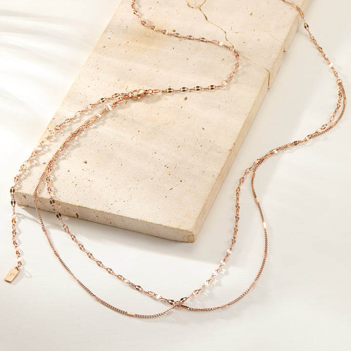 Layered Rolo and Starburst Belly Chain Waterproof
