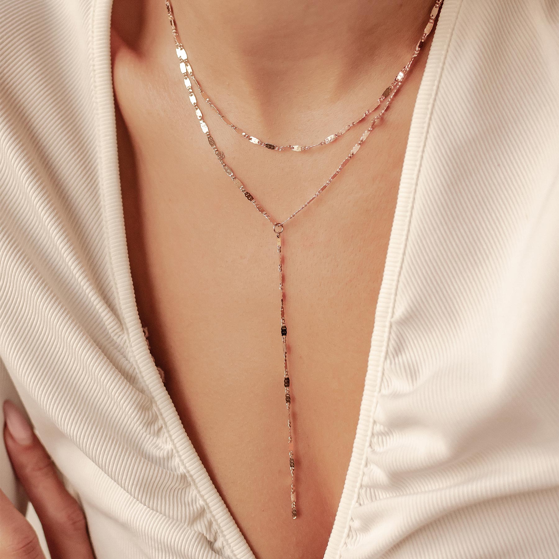 Layered Y Chain Necklace Waterproof