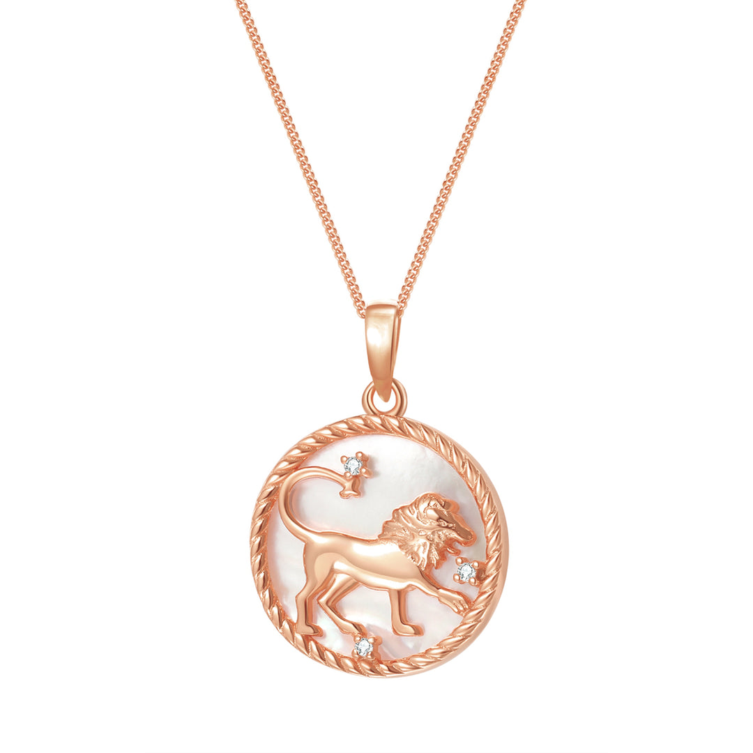 Leo Zodiac Necklace Gold Leo Lion Necklace Leo Zodiac Pendant In