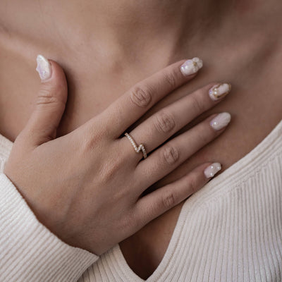 Bague Éclair Gemmes Acier Inoxydable