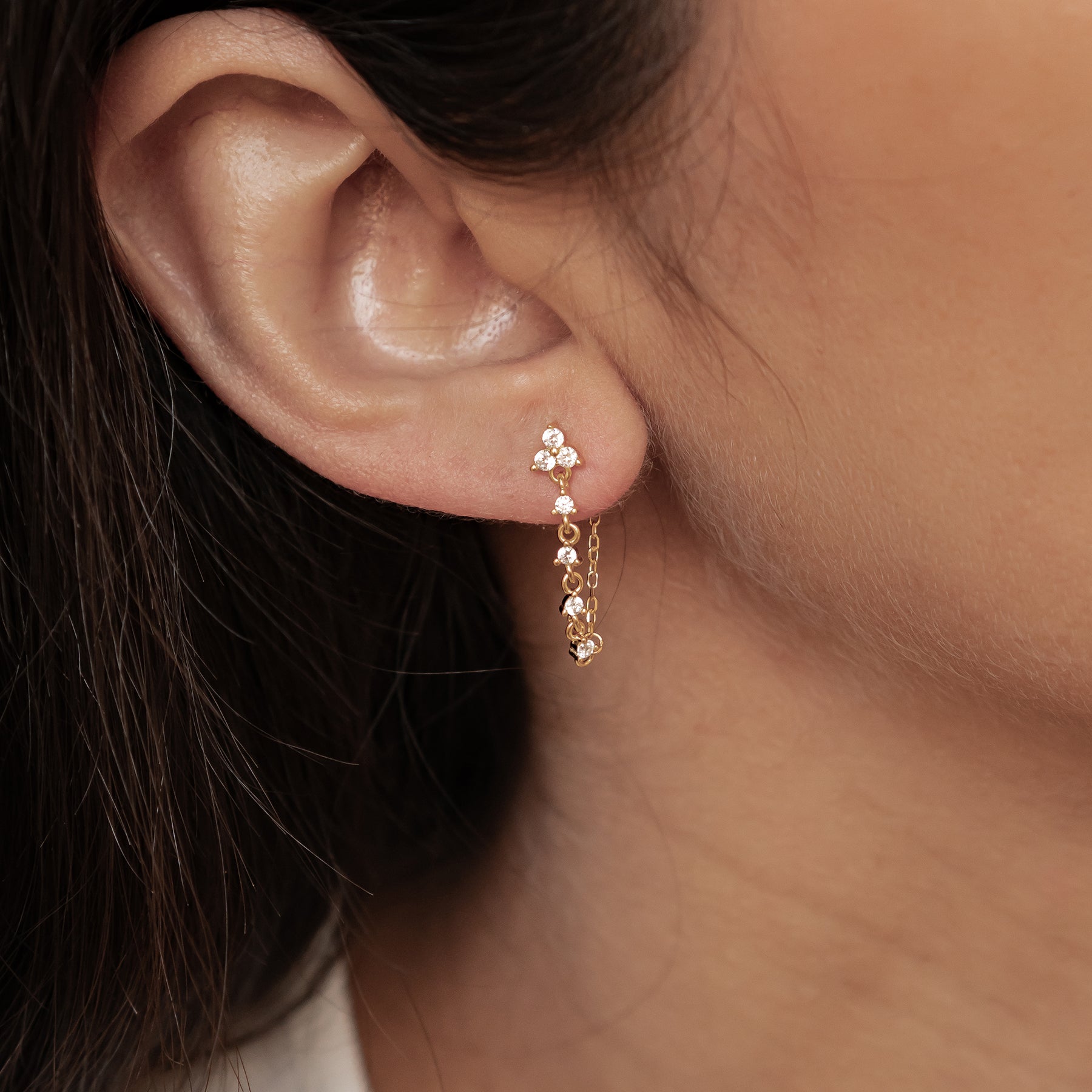 Boucles d’Oreilles Chaîne Lys Blossom Argent Sterling