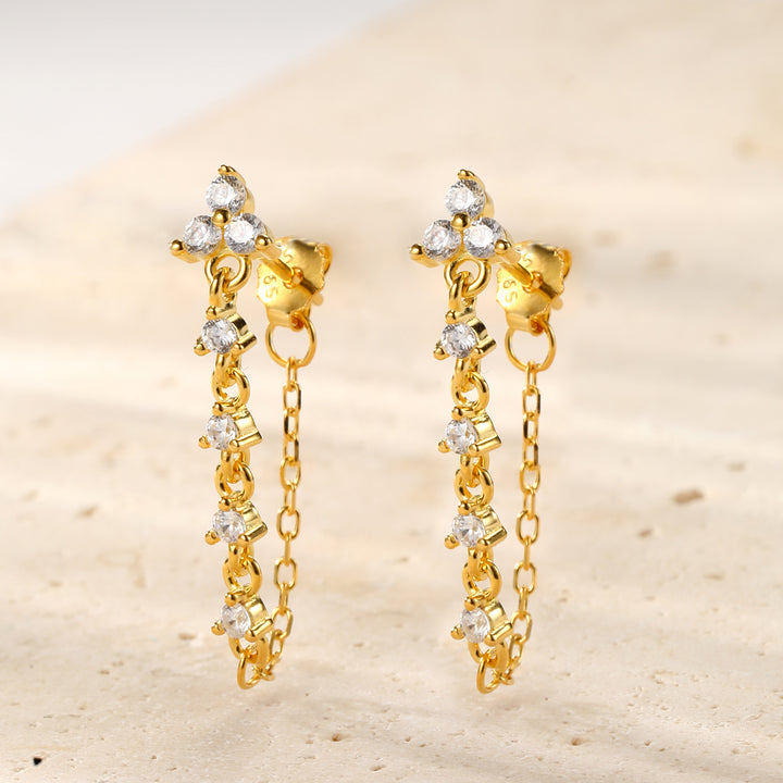 Pendientes de Cadena Lirio Blossom Plata de Ley 925