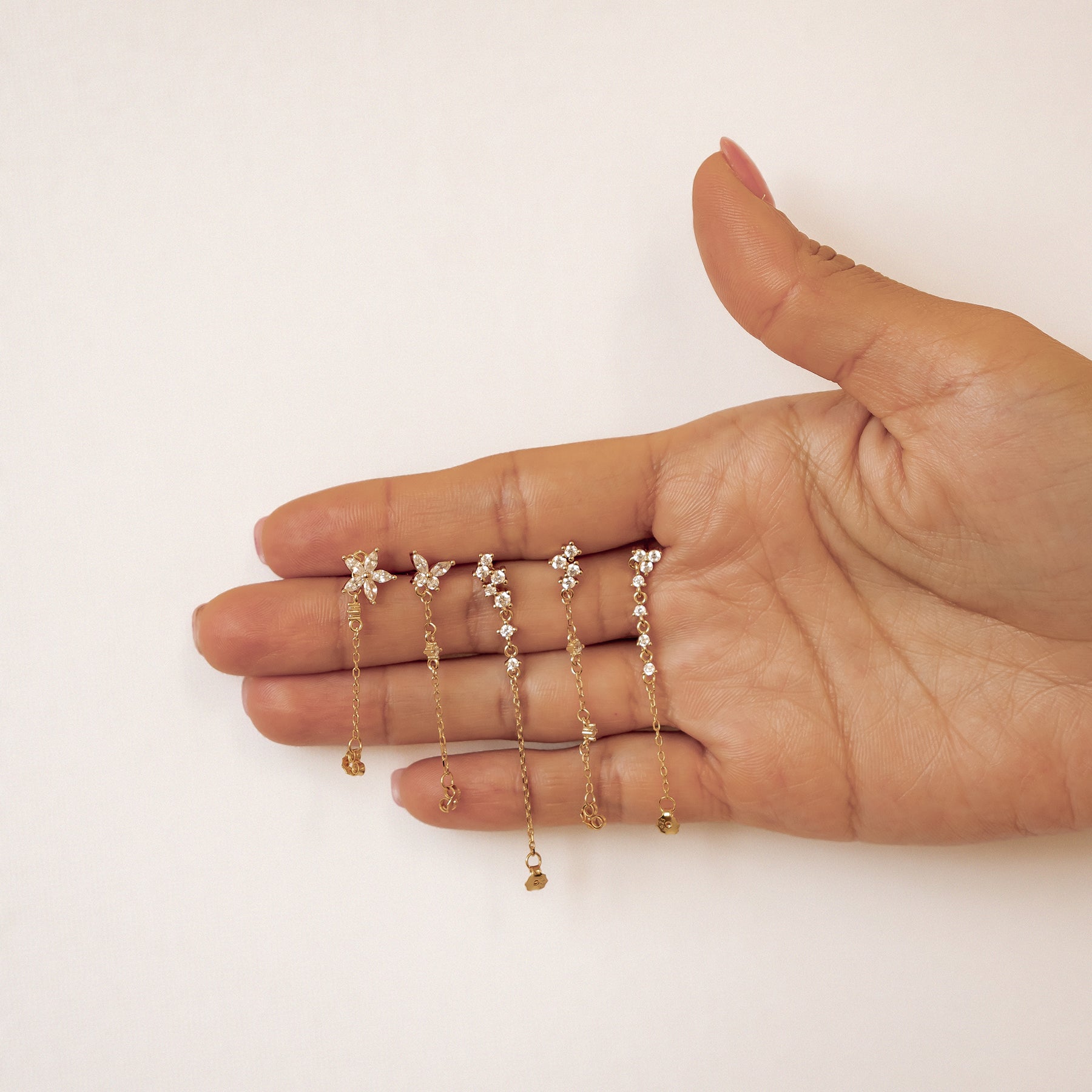 Boucles d’Oreilles Chaîne Lys Blossom Argent Sterling