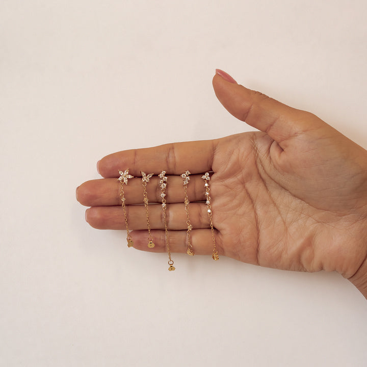 Pendientes de Cadena Lirio Blossom Plata de Ley 925