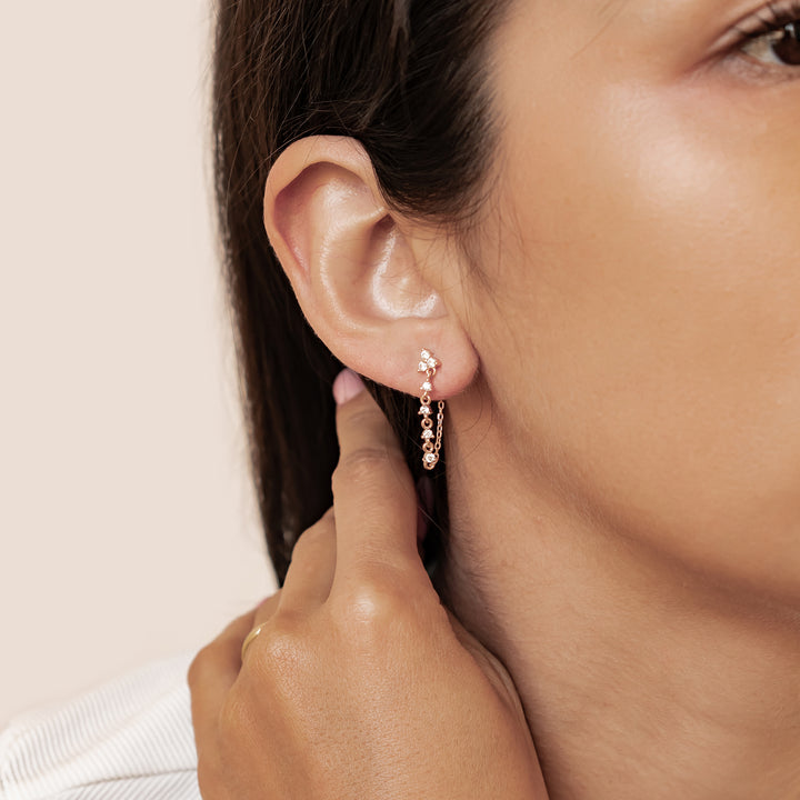 Pendientes de Cadena Lirio Blossom Plata de Ley 925