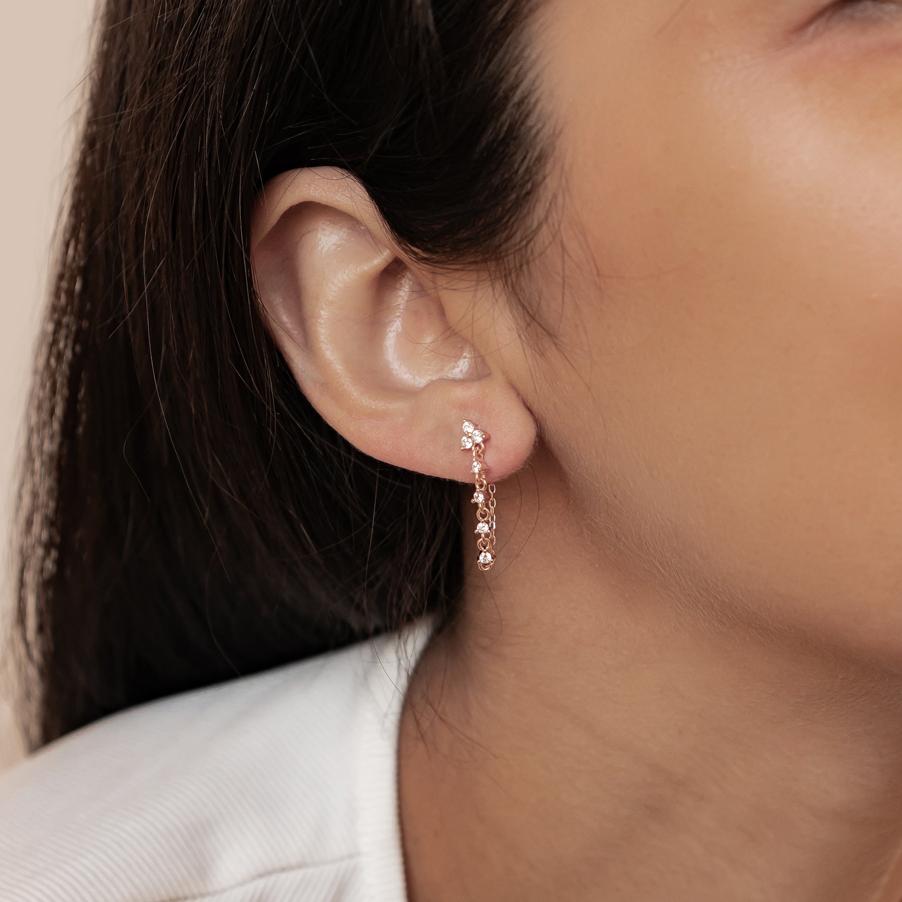 Boucles d’Oreilles Chaîne Lys Blossom Argent Sterling