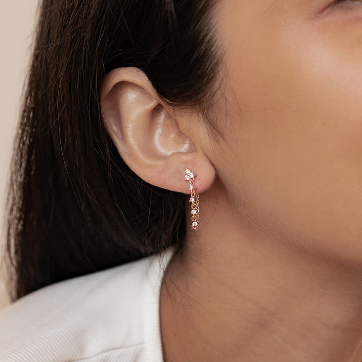 Pendientes de Cadena Lirio Blossom Plata de Ley 925