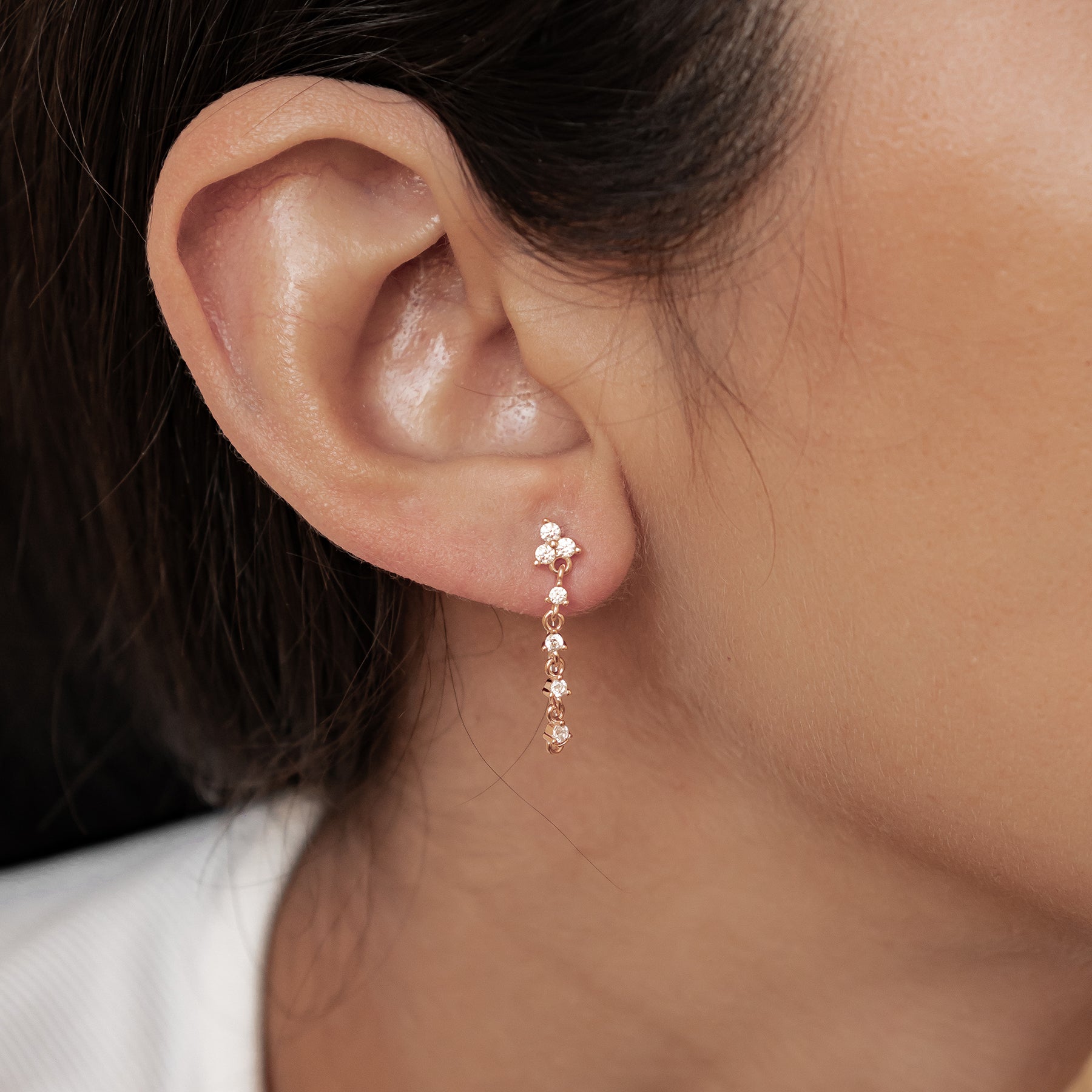 Boucles d’Oreilles Chaîne Lys Blossom Argent Sterling