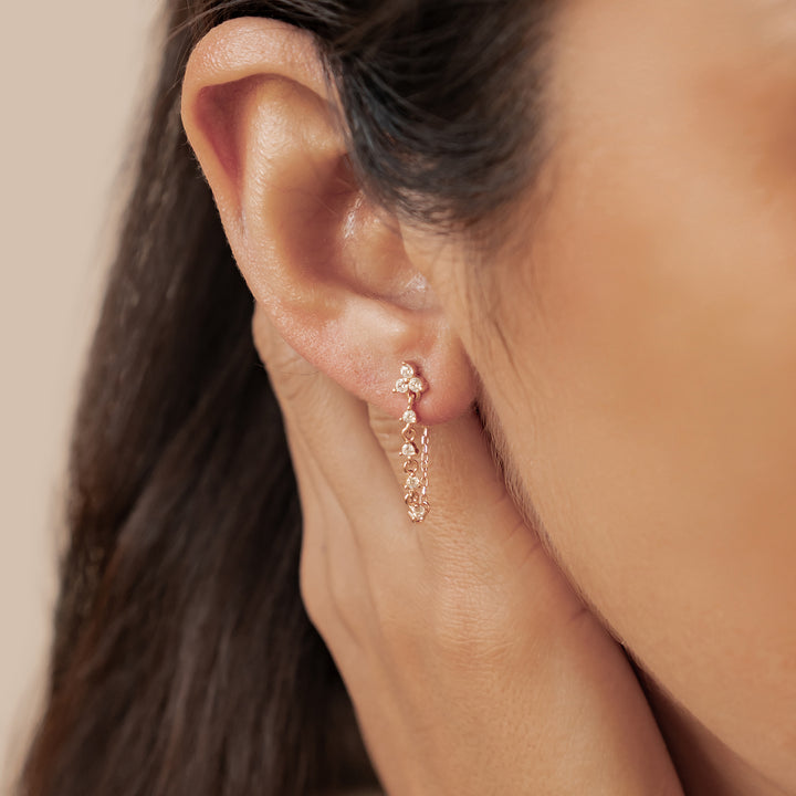 Pendientes de Cadena Lirio Blossom Plata de Ley 925