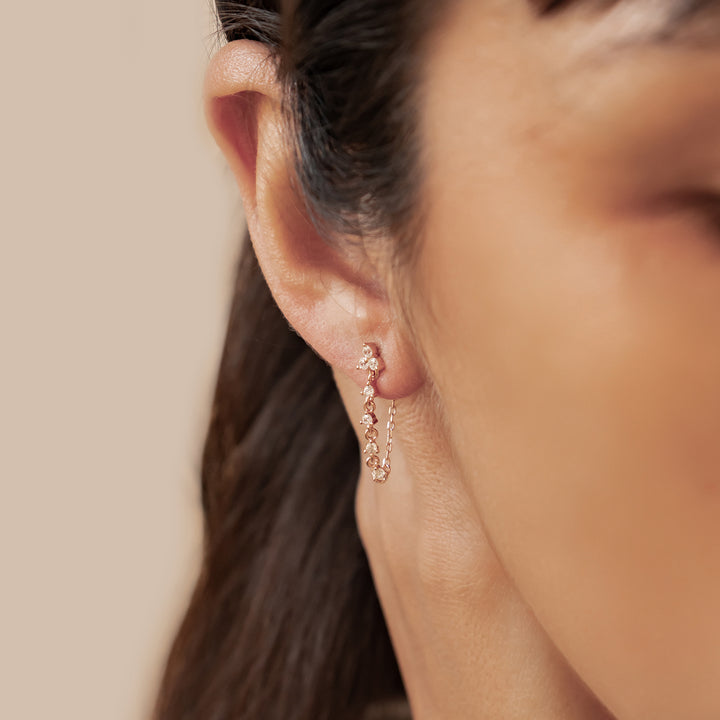 Pendientes de Cadena Lirio Blossom Plata de Ley 925