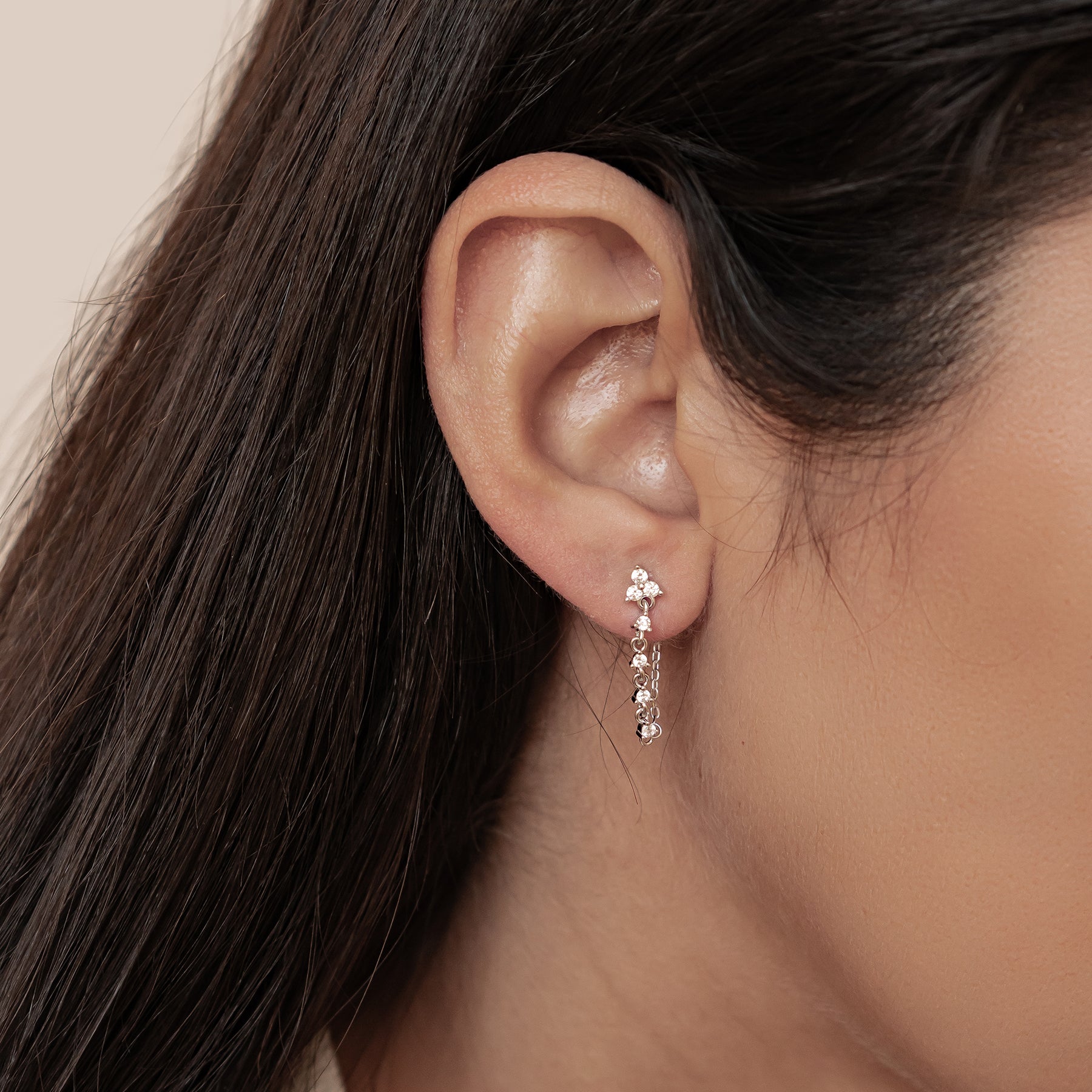 Boucles d’Oreilles Chaîne Lys Blossom Argent Sterling