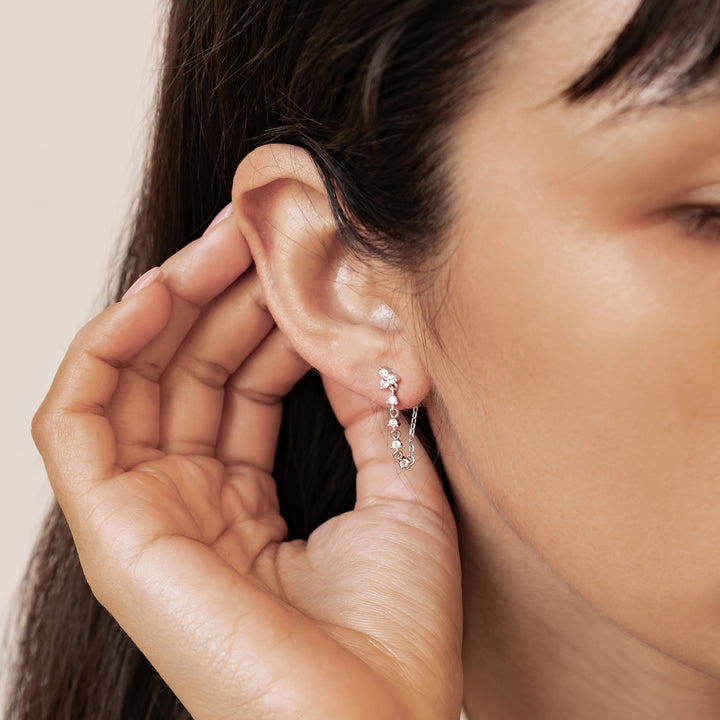 Pendientes de Cadena Lirio Blossom Plata de Ley 925