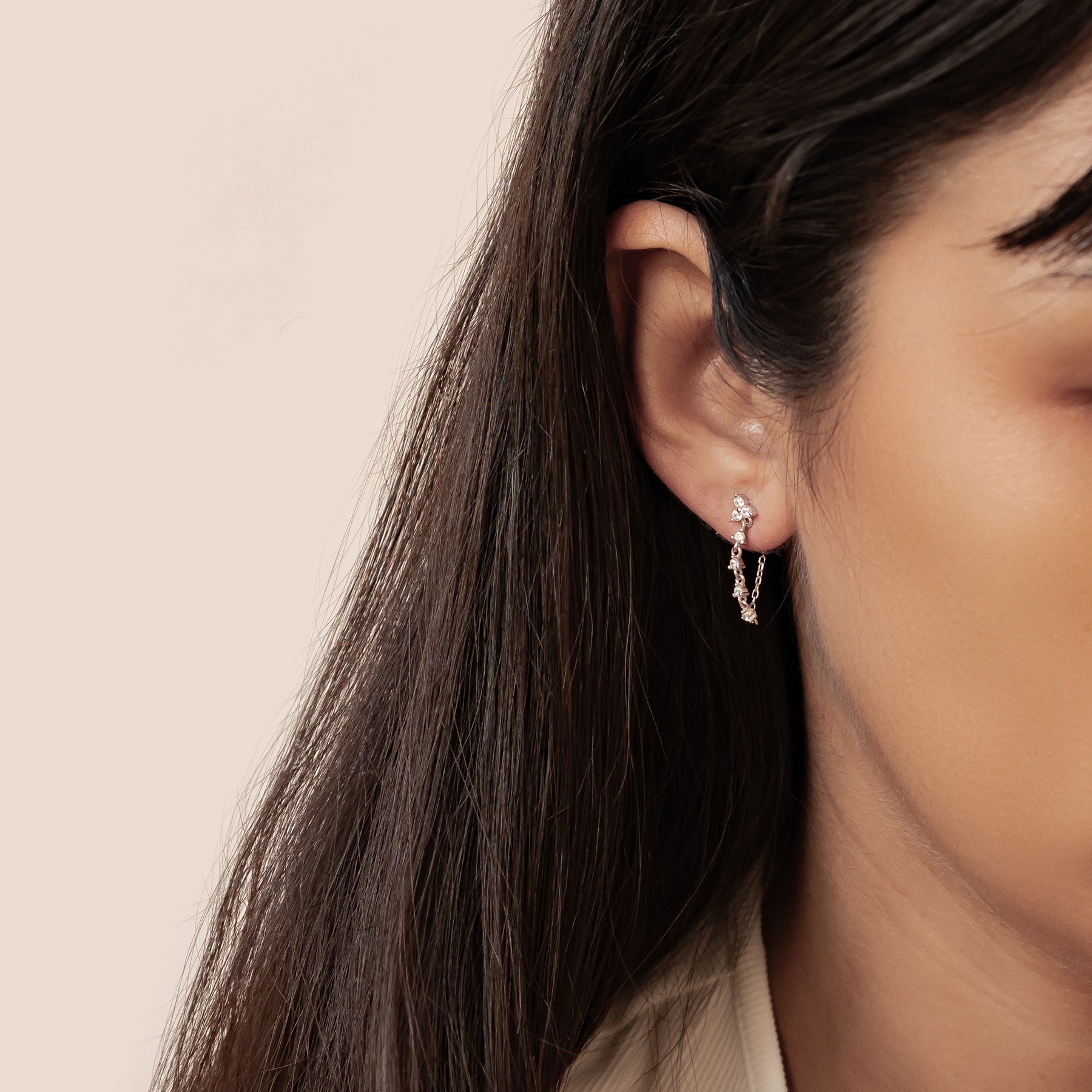 Boucles d’Oreilles Chaîne Lys Blossom Argent Sterling