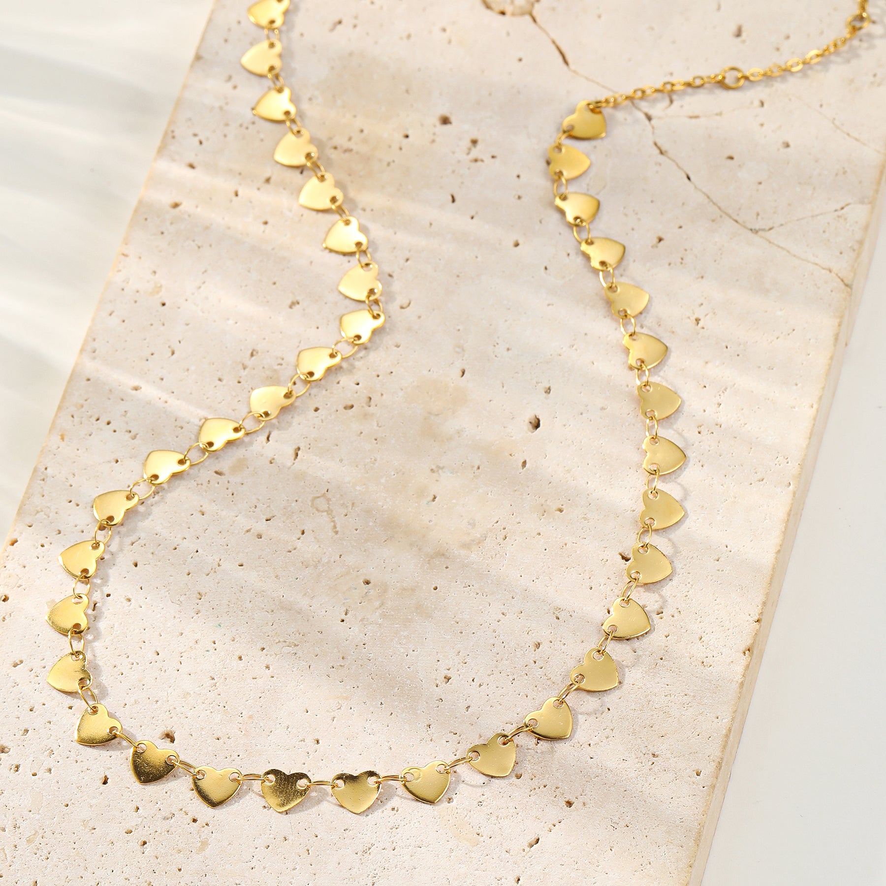 Linked Heart Statement Necklace Waterproof