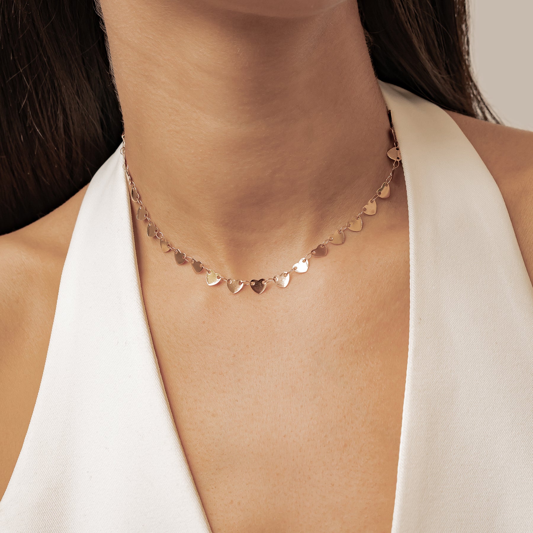 Linked Heart Statement Necklace Waterproof