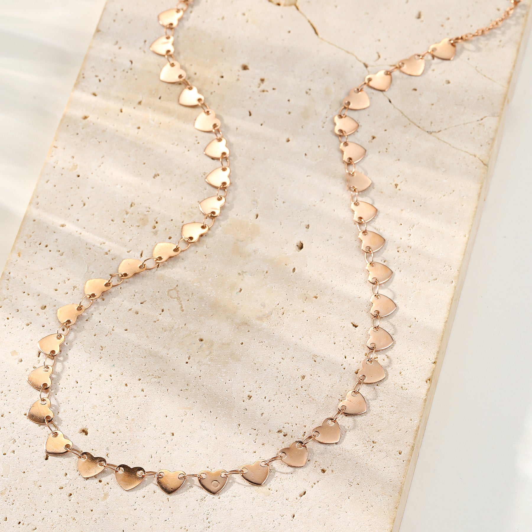 Linked Heart Statement Necklace Waterproof