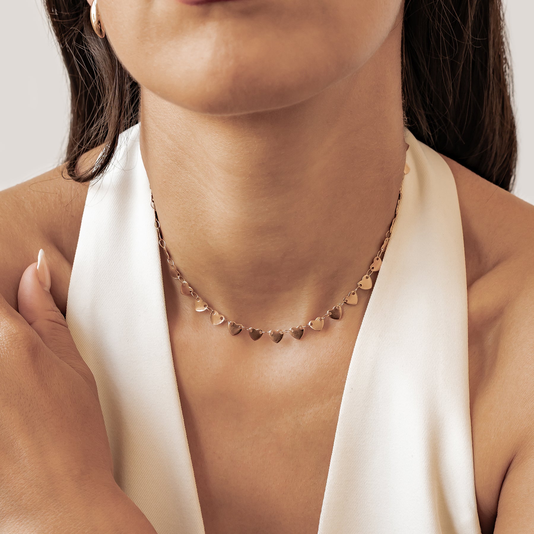 Linked Heart Statement Necklace Waterproof