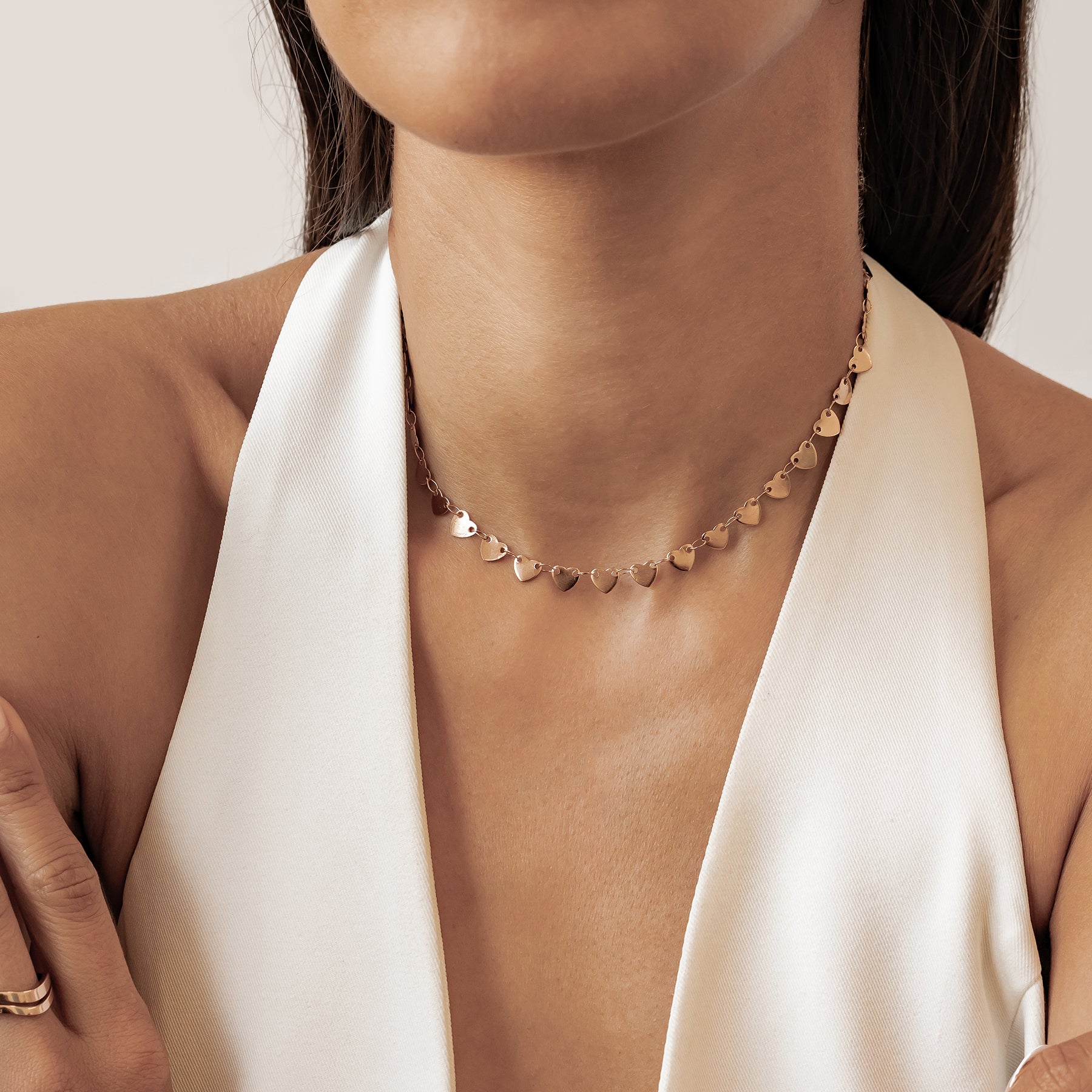 Linked Heart Statement Necklace Waterproof