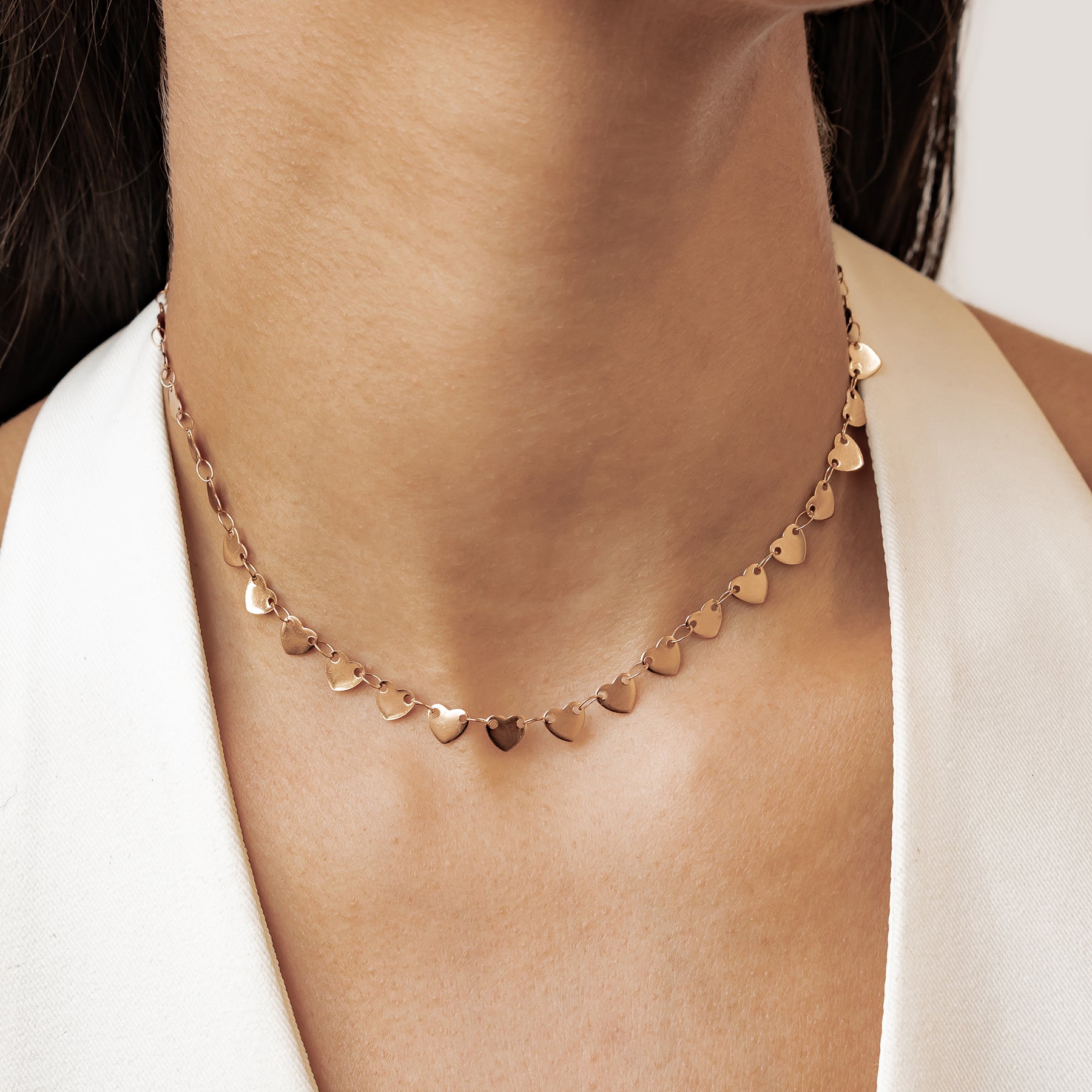 Linked Heart Statement Necklace Waterproof
