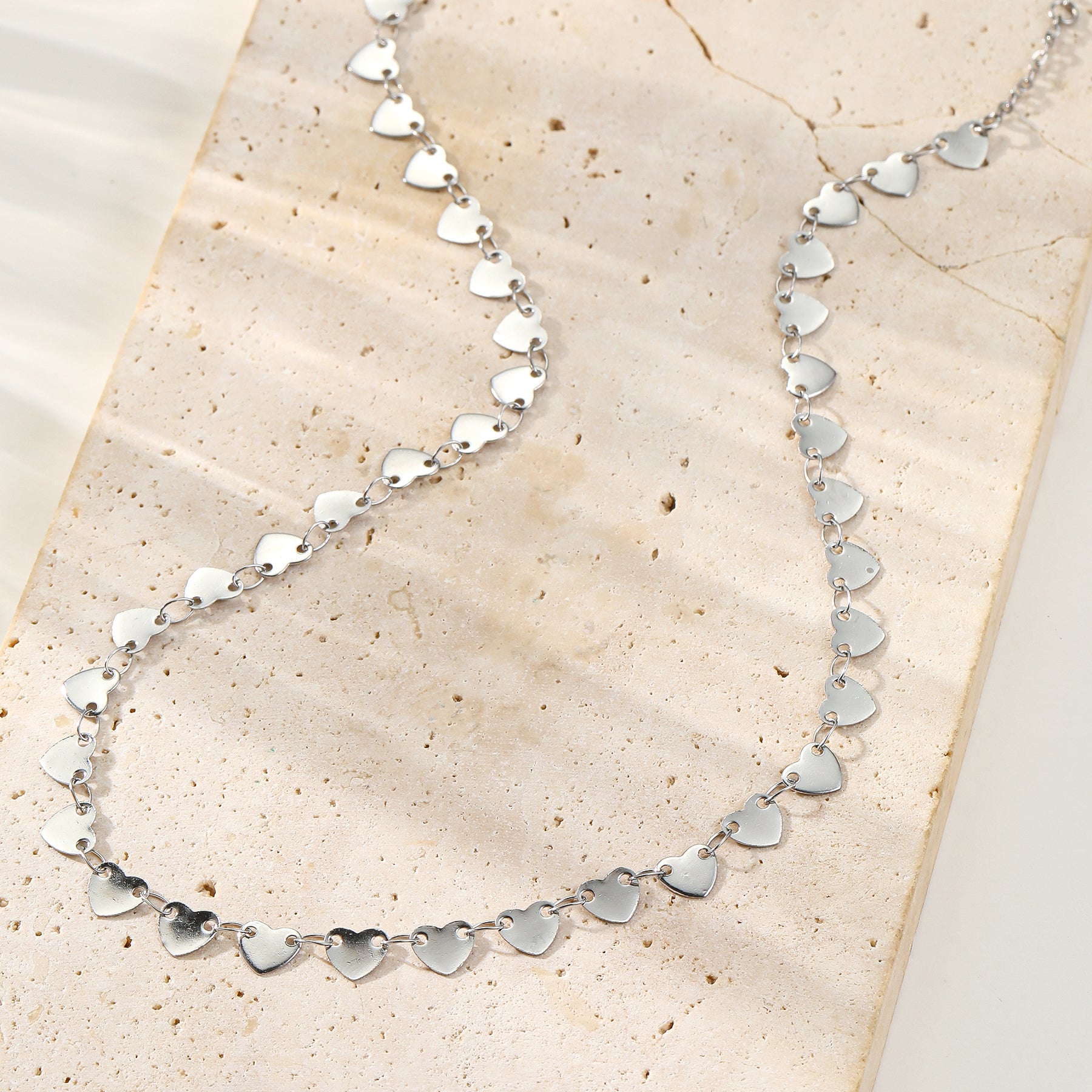 Linked Heart Statement Necklace Waterproof