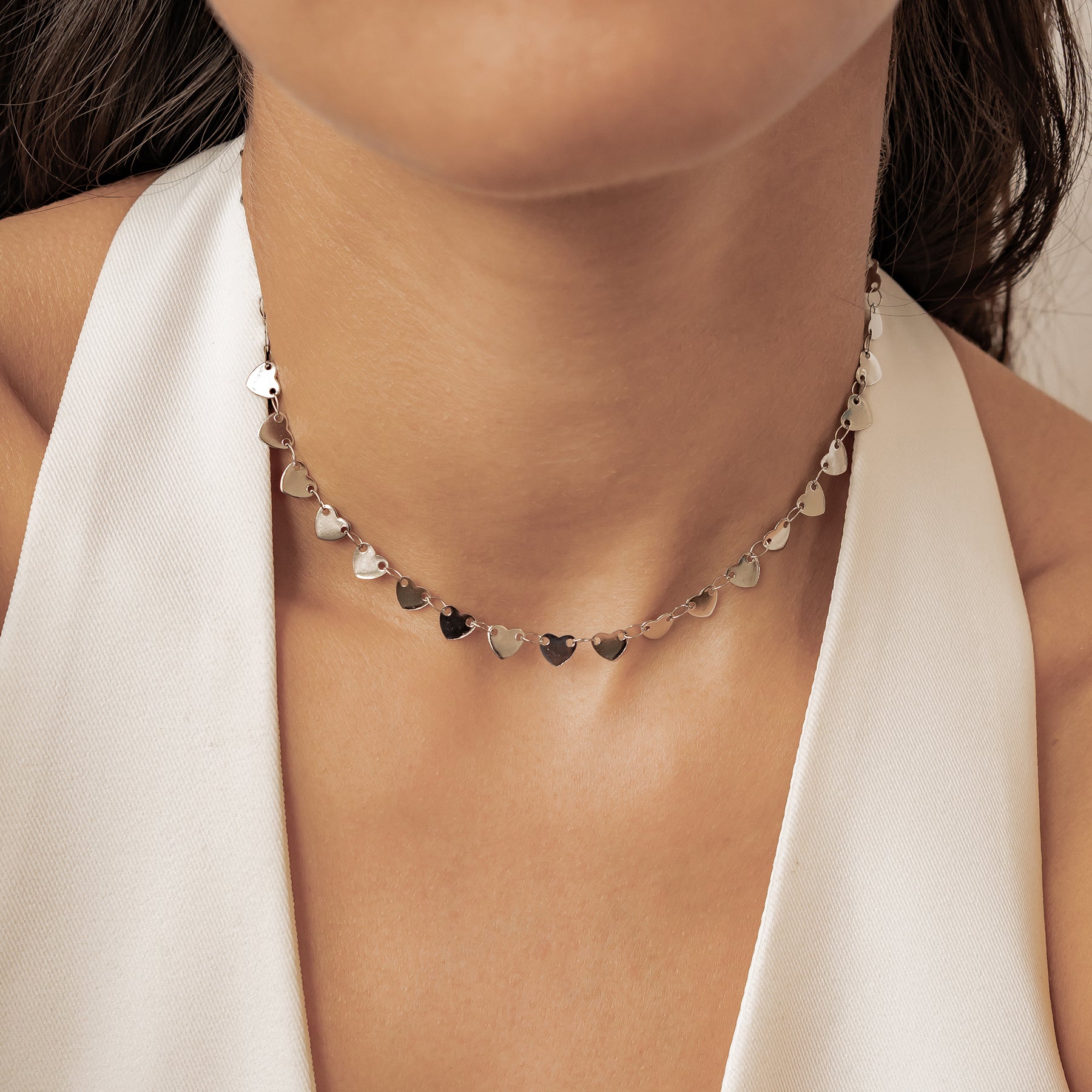 Linked Heart Statement Necklace Waterproof
