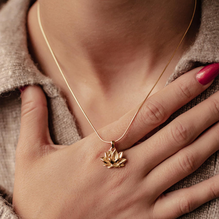 Collier Pendentif Lotus Persévérance Argent Sterling
