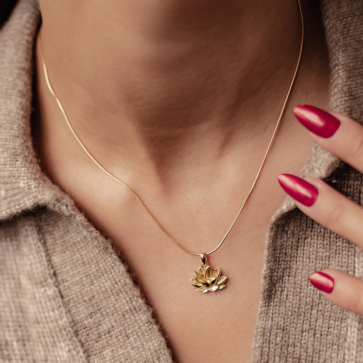 Collier Pendentif Lotus Persévérance Argent Sterling
