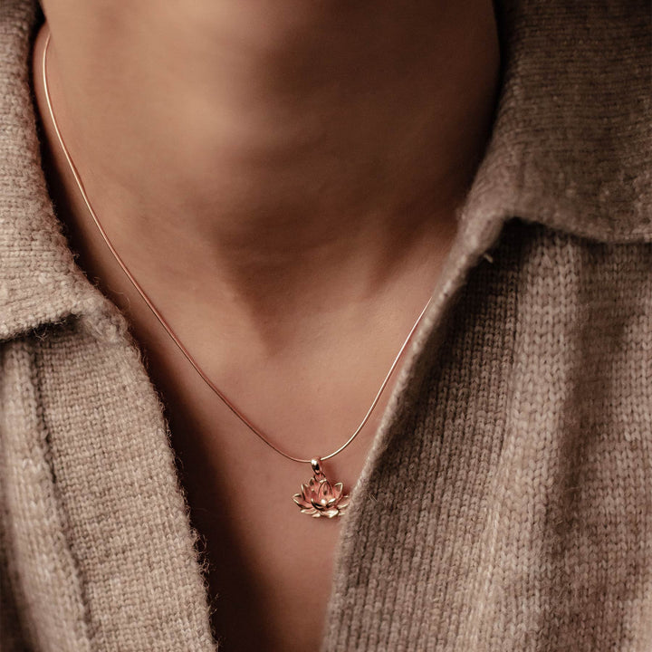 Collier Pendentif Lotus Persévérance Argent Sterling