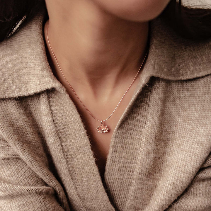 Collier Pendentif Lotus Persévérance Argent Sterling