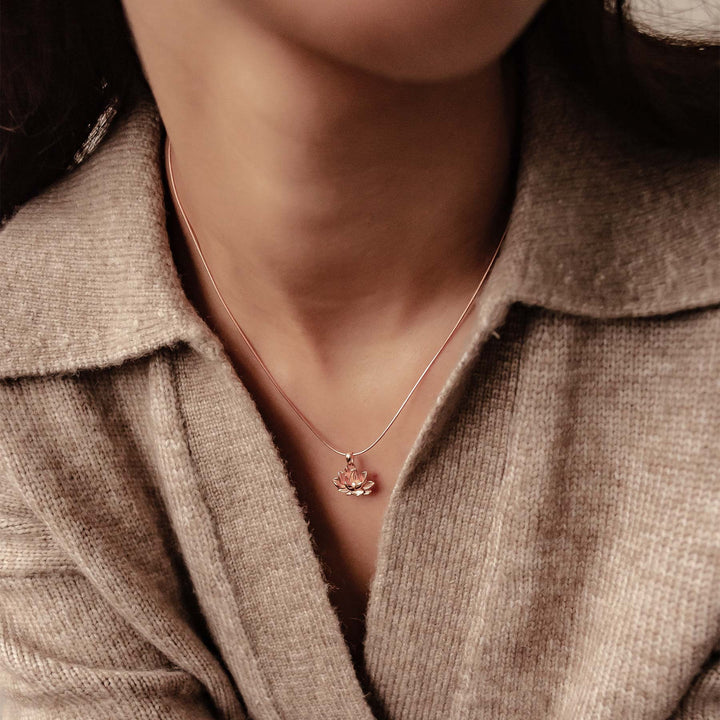 Collier Pendentif Lotus Persévérance Argent Sterling