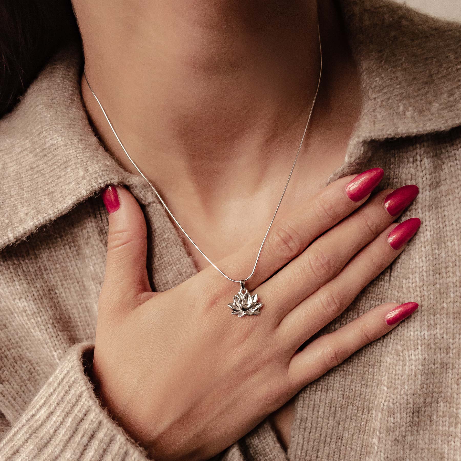 Collier Pendentif Lotus Persévérance Sterling Argent