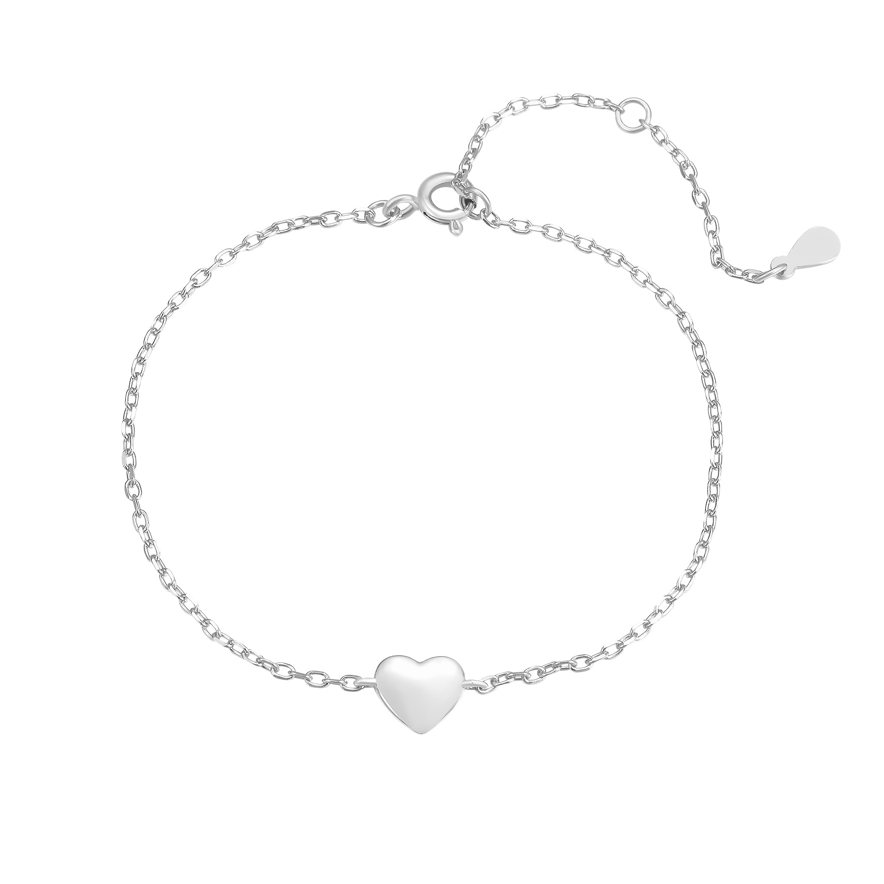 Pulsera Corazón Amor Plata de Ley