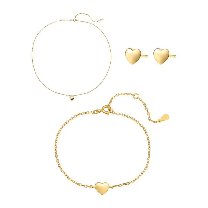 Set Joyería Corazón Amor Plata de Ley 925