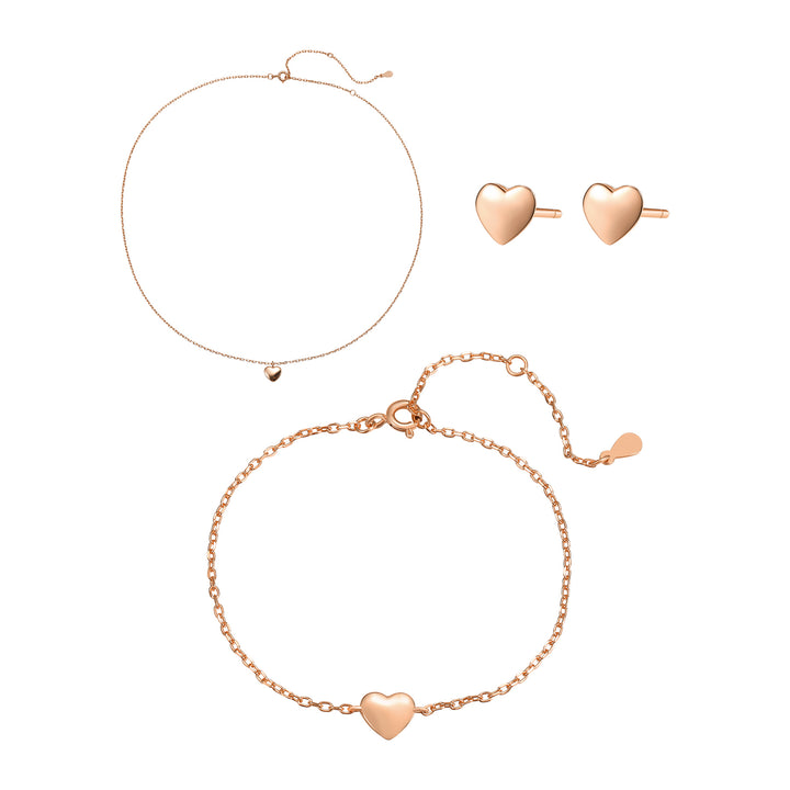 Ensemble Bijoux Cœur Amour Argent Sterling