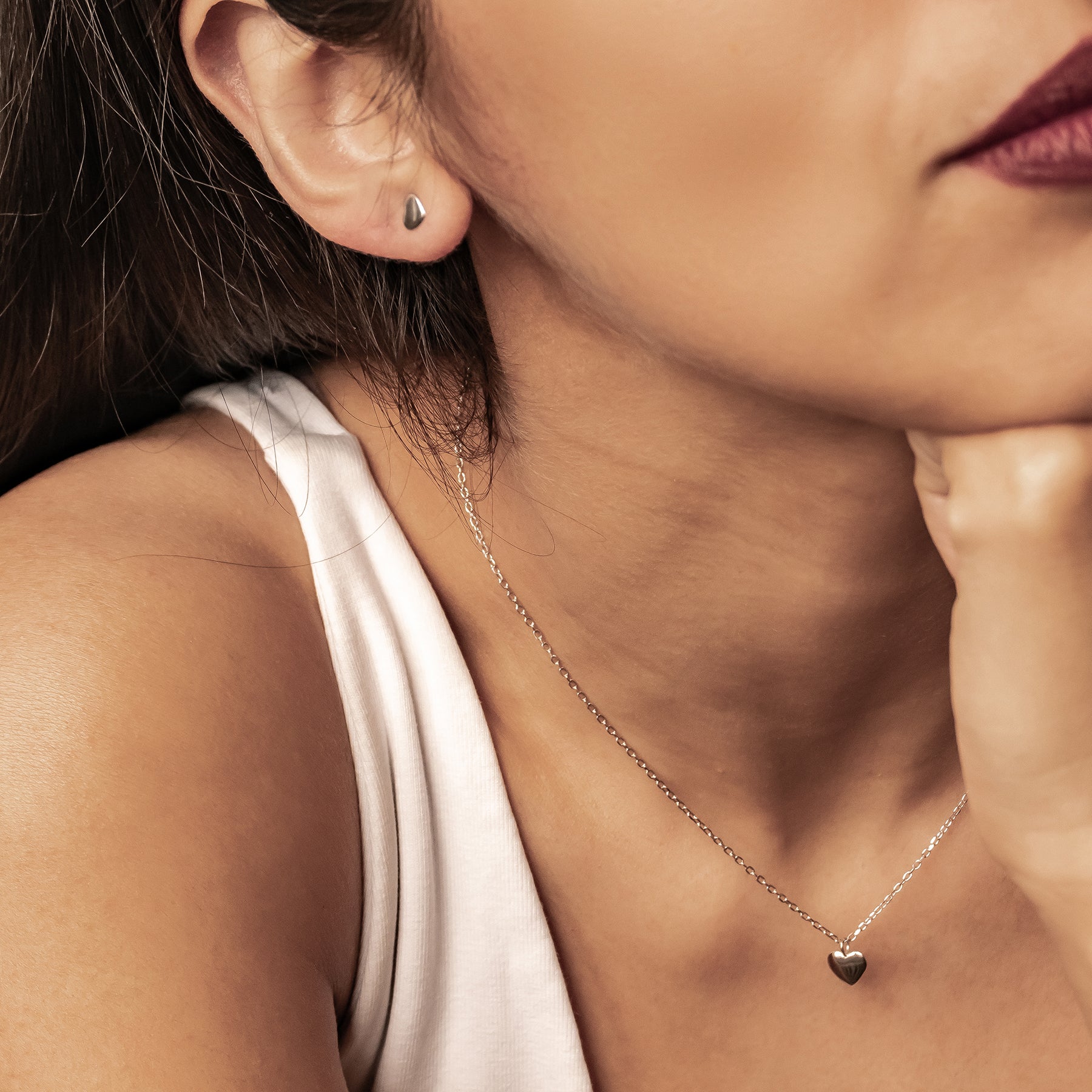 Love Heart Jewelry Set Sterling Silver