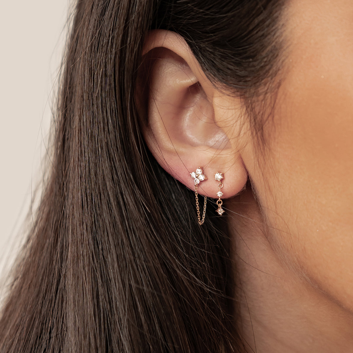 Luck Chain Earrings 14K Gold – Hey Happiness