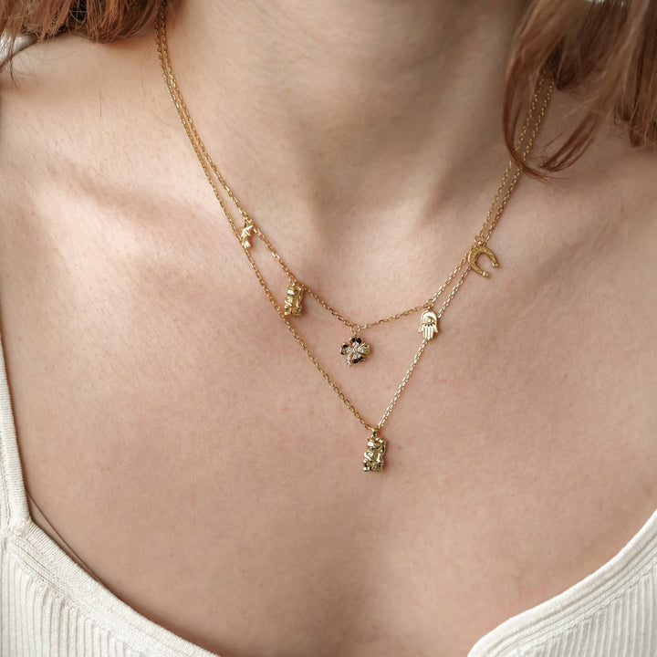 Collar Colgante Gato Afortunado Plata de Ley 925