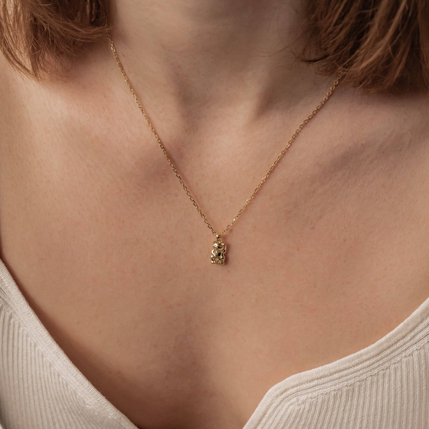 Collier Pendentif Lucky Chat Sterling Argent